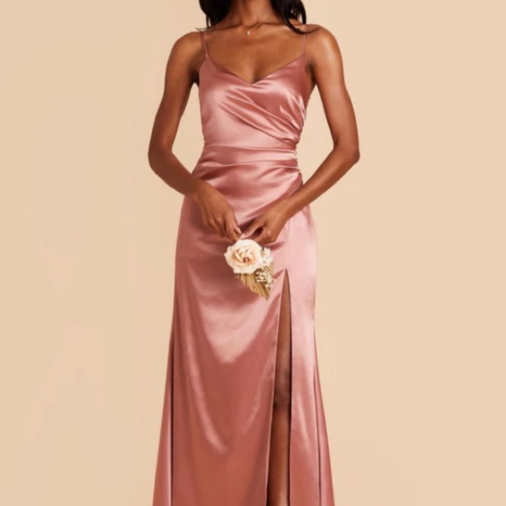 Catherine Dress - Elegant Shiny Satin Evening Gown by Birdy Grey